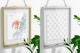 Glass And Metal Hanging Photo Frame Mockup, Close Up