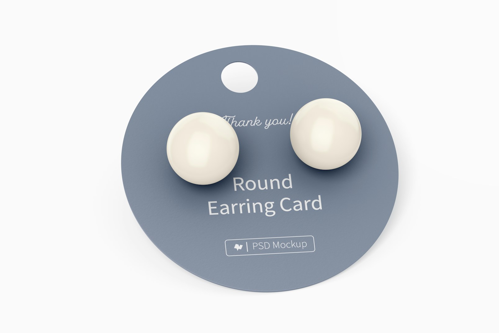 Round Earring Card Mockup, Front View