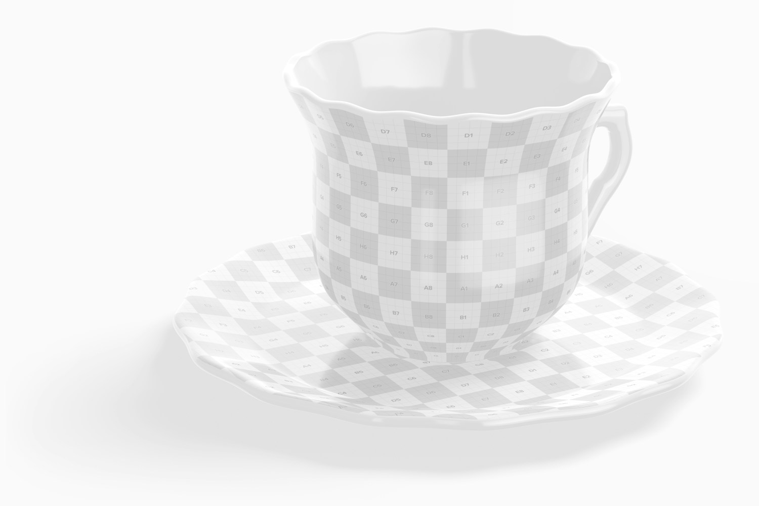 Ceramic Tea Mug and Plate Mockup