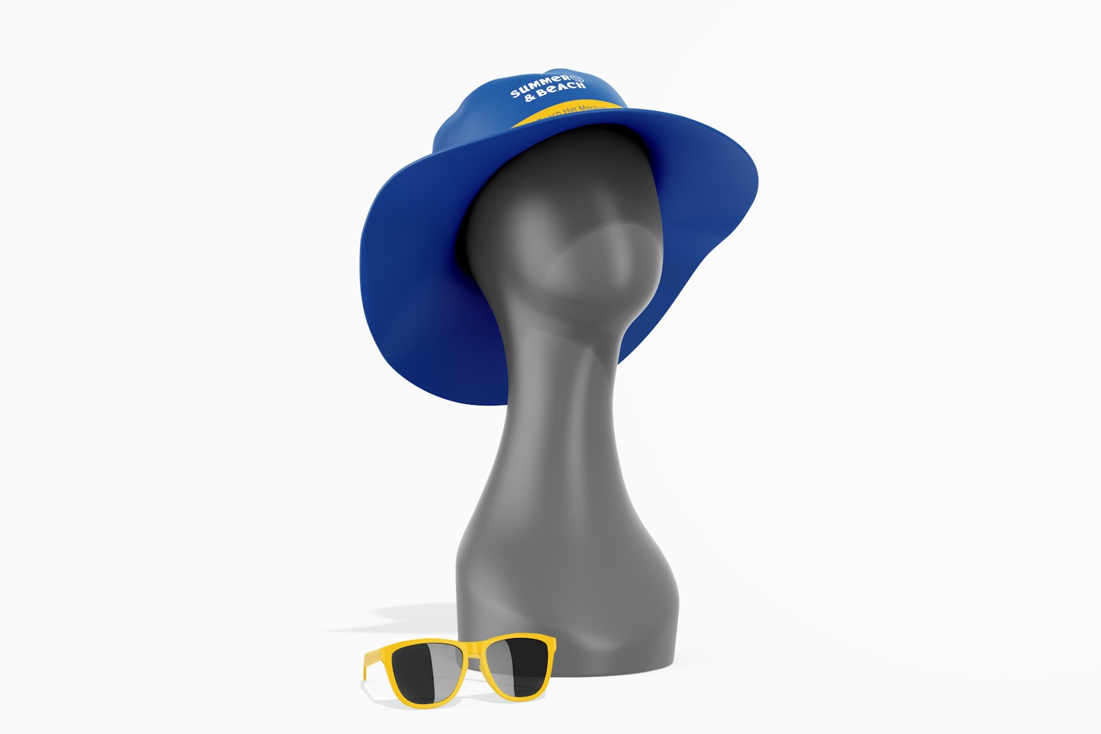 Summer Beach Hat Mockup, Low Angle View