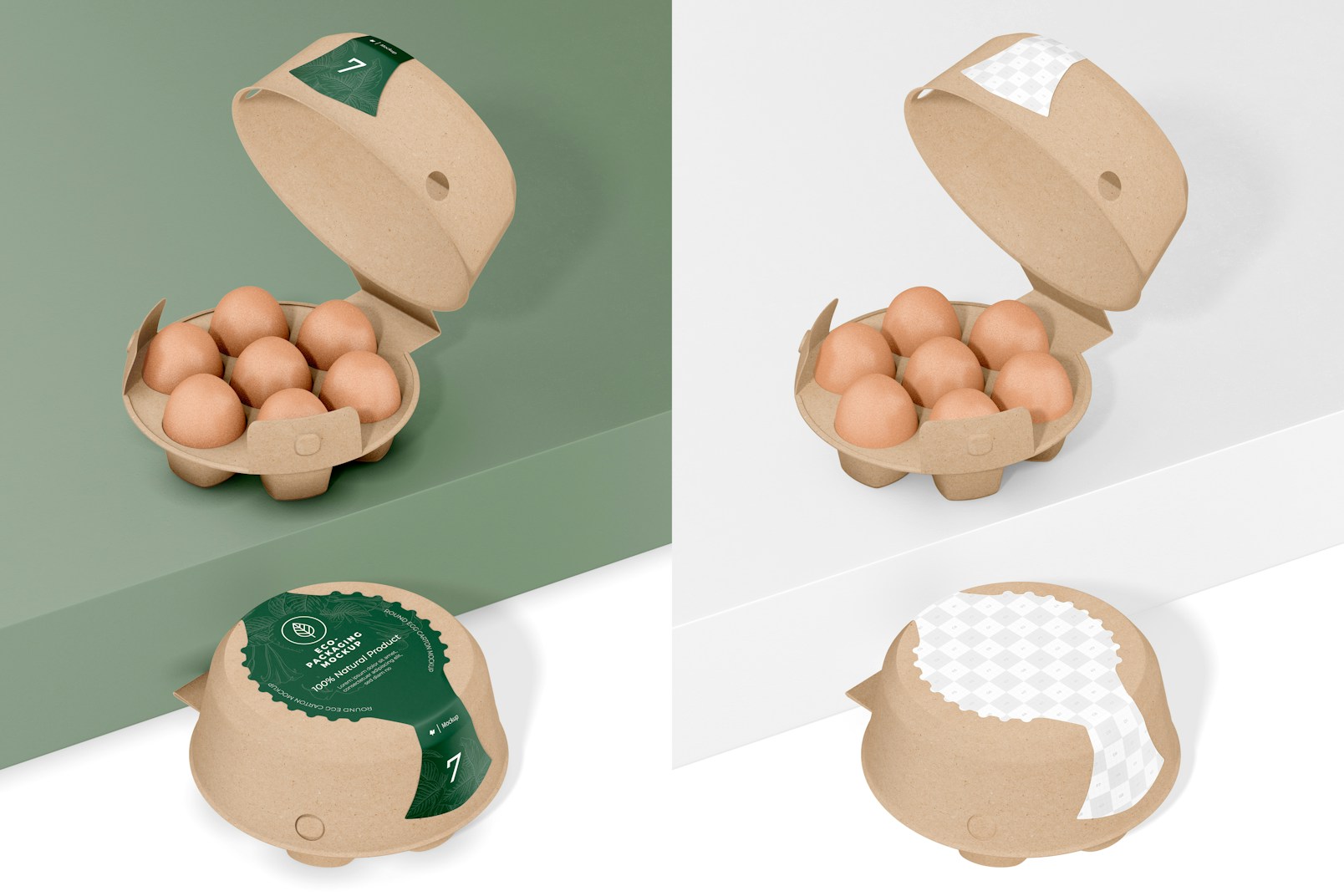 Round Egg Cartons Mockup
