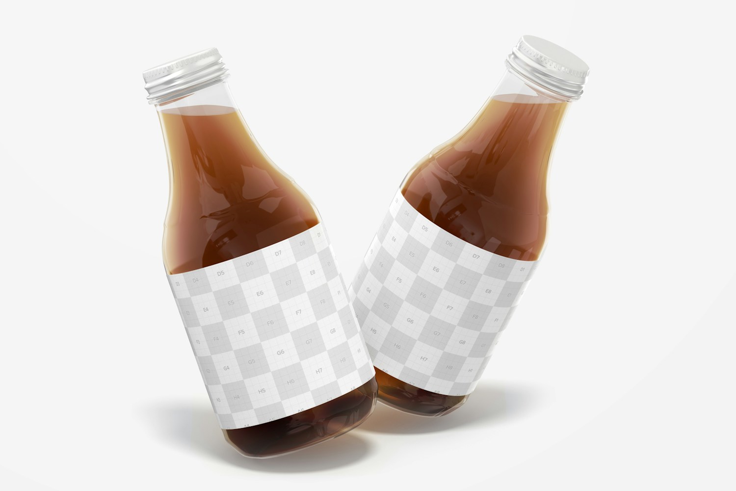 16 oz Glass Tea Bottles Mockup