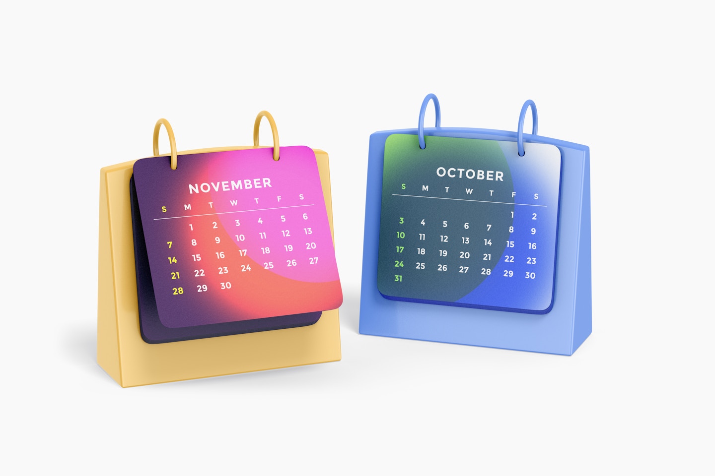 Table Calendars Mockup