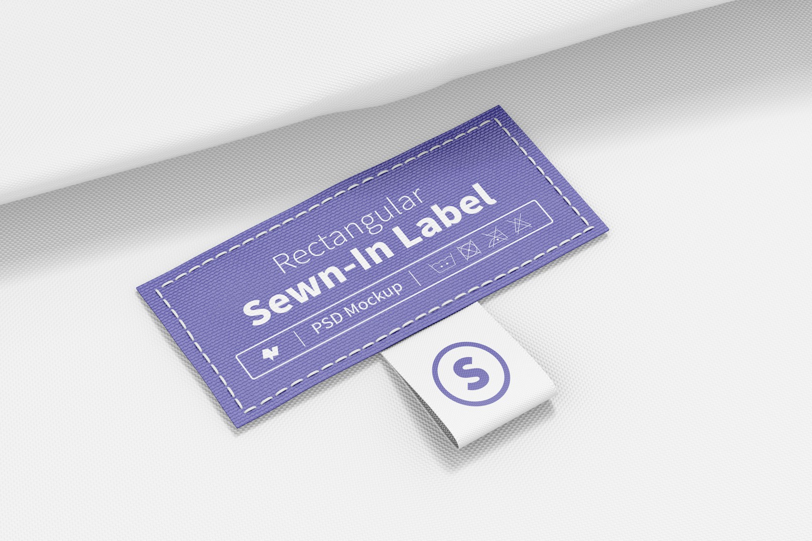 Rectangular Sewn-In Label Mockup, Perspective