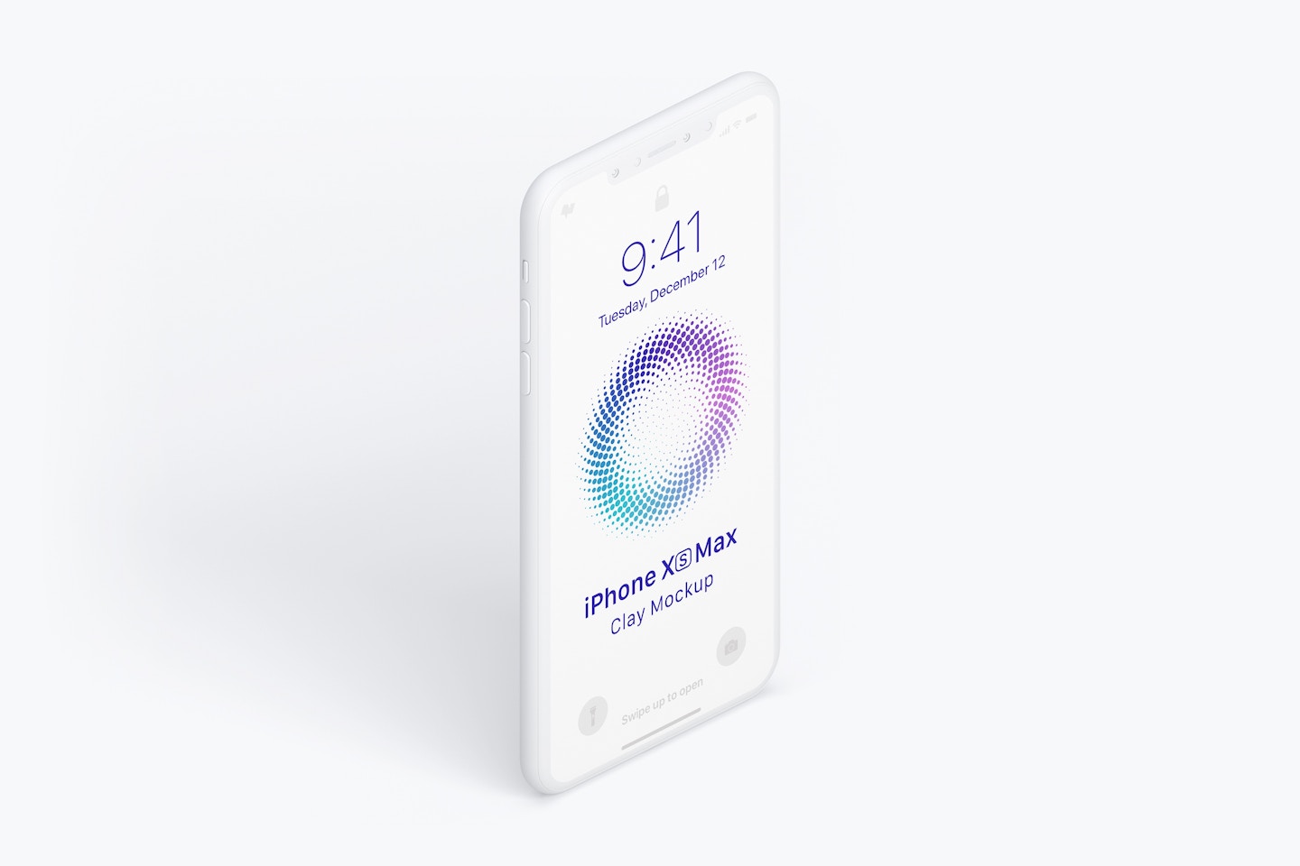 Isometric Clay iPhone XS Max Mockup, Right View 02