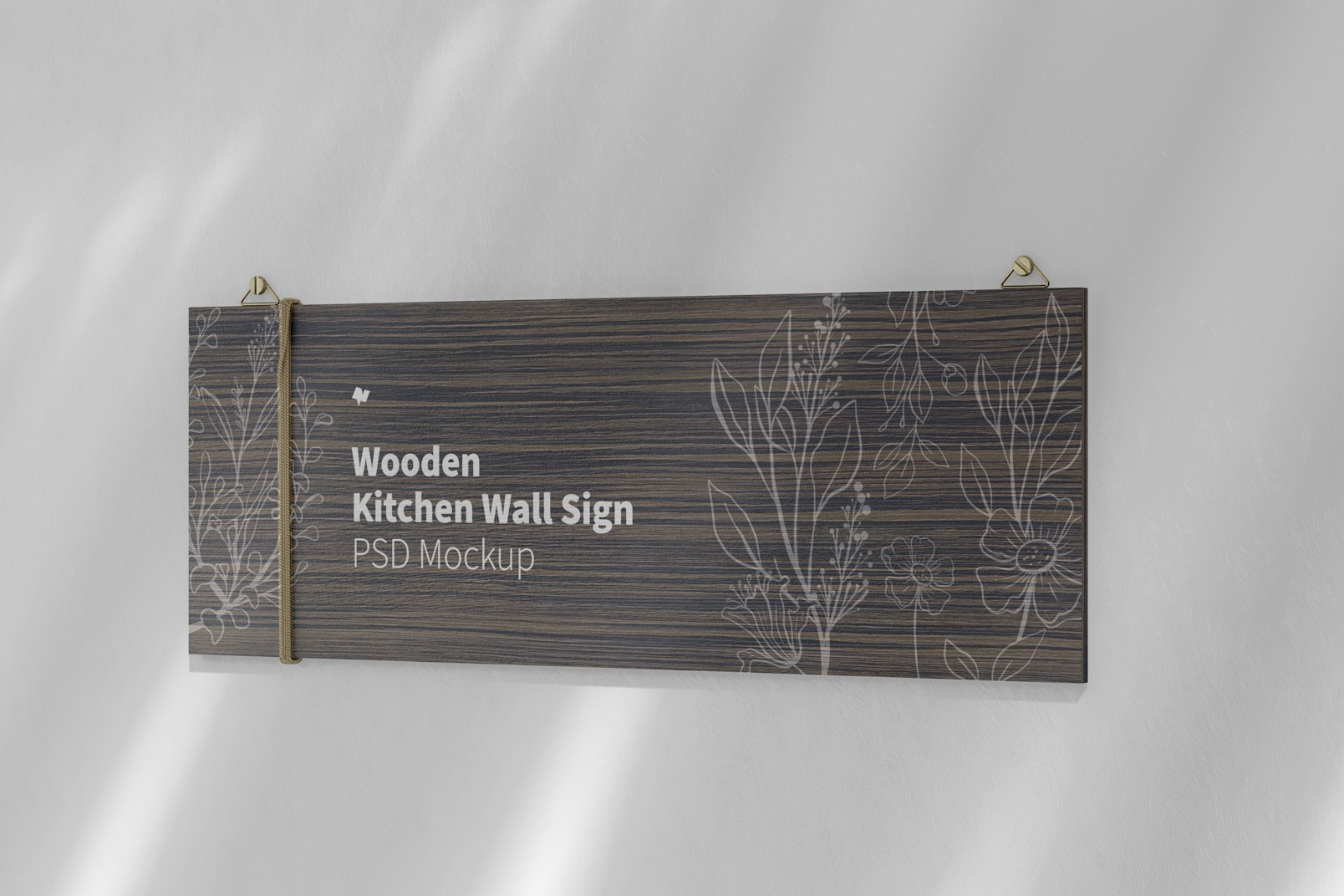 Wooden Kitchen Wall Sign Mockup