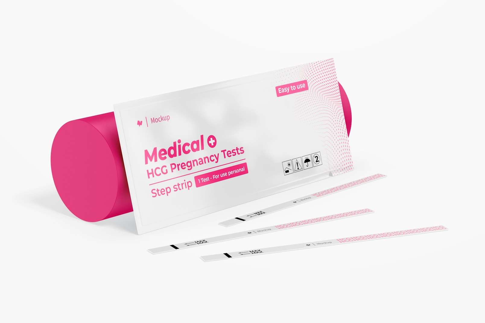 Pregnancy Test Strips Mockup, Leaned