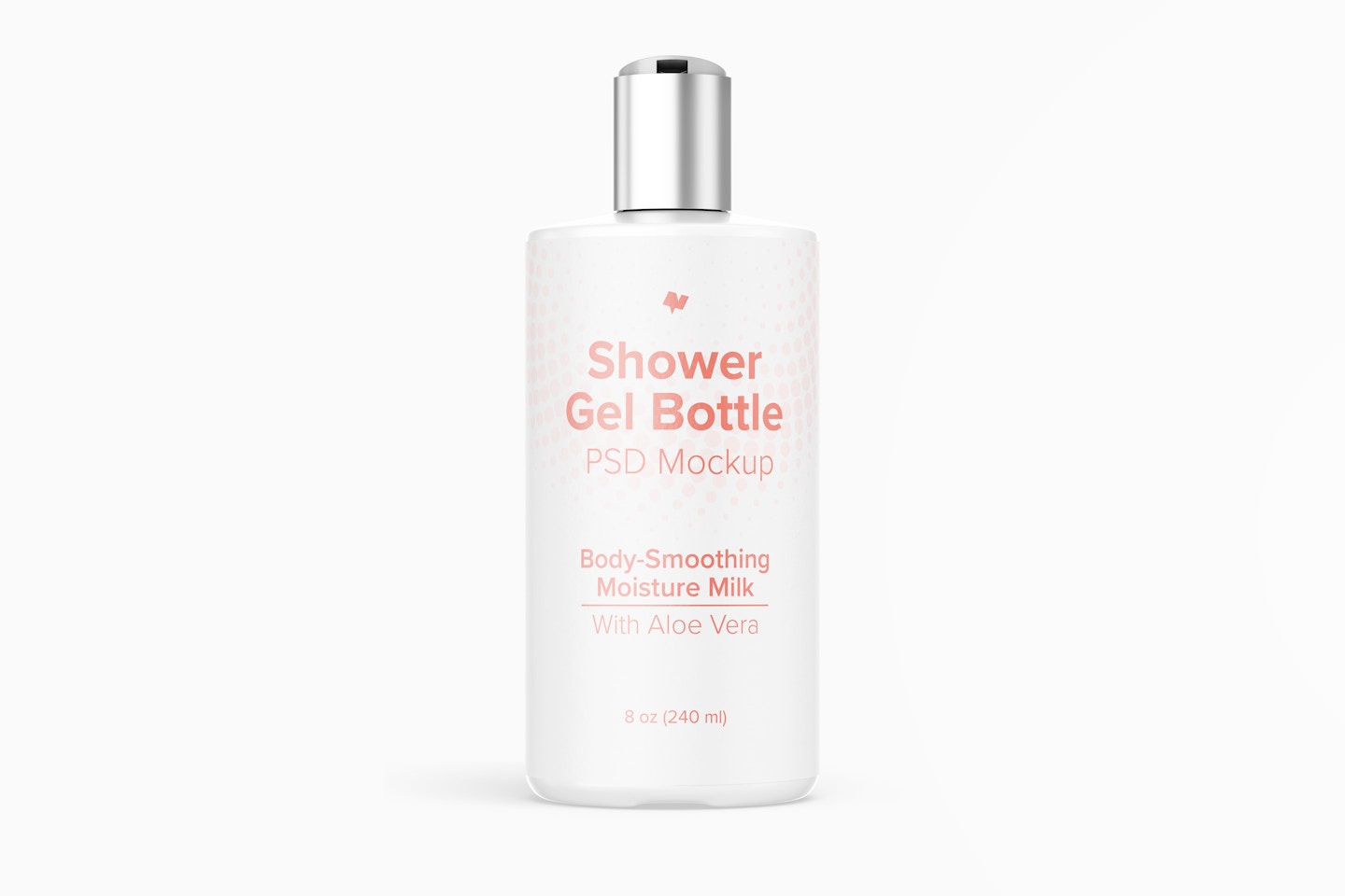 8 oz Shower Gel Bottle Mockup, Front View