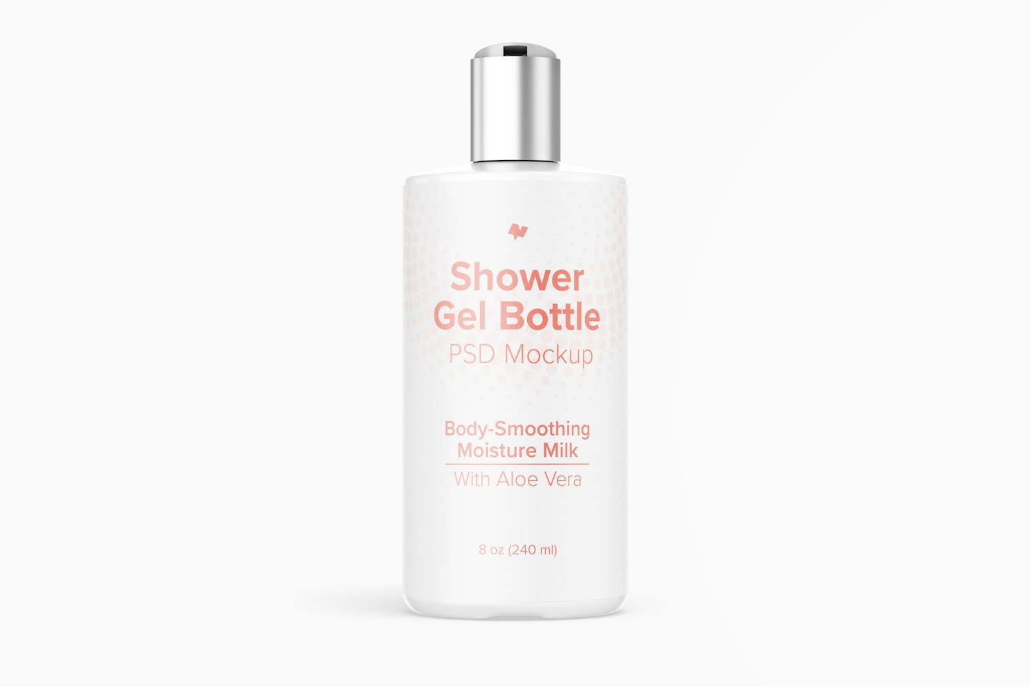 8 oz Shower Gel Bottle Mockup, Front View