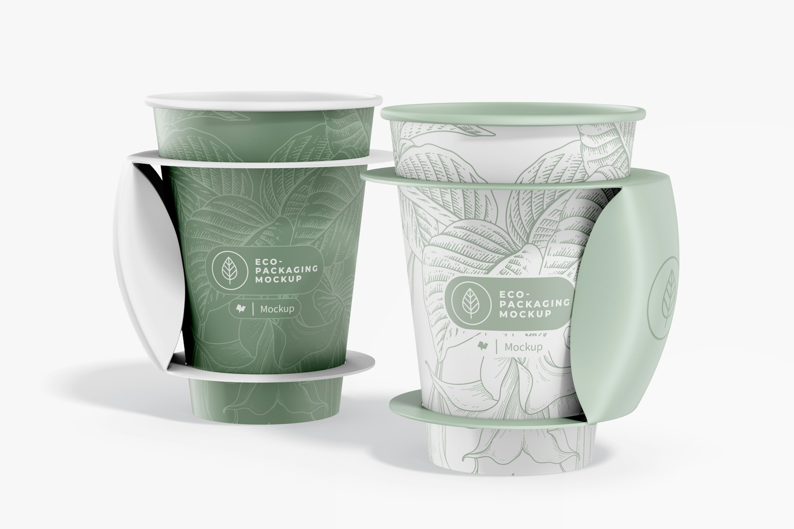 Coffee Cups with Handle Mockup, Right and Left View