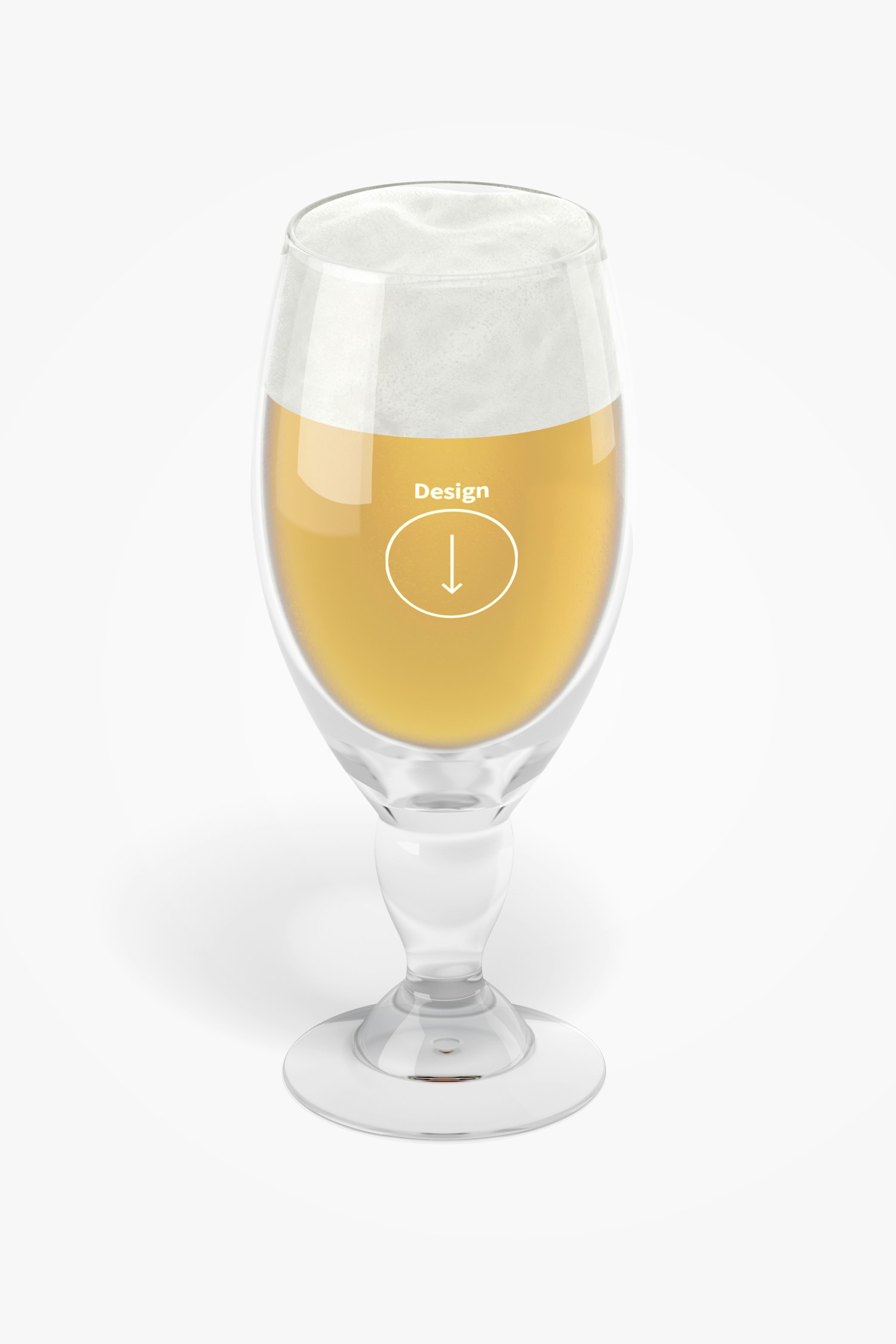 Chalice Beer Glass Mockup, Front View