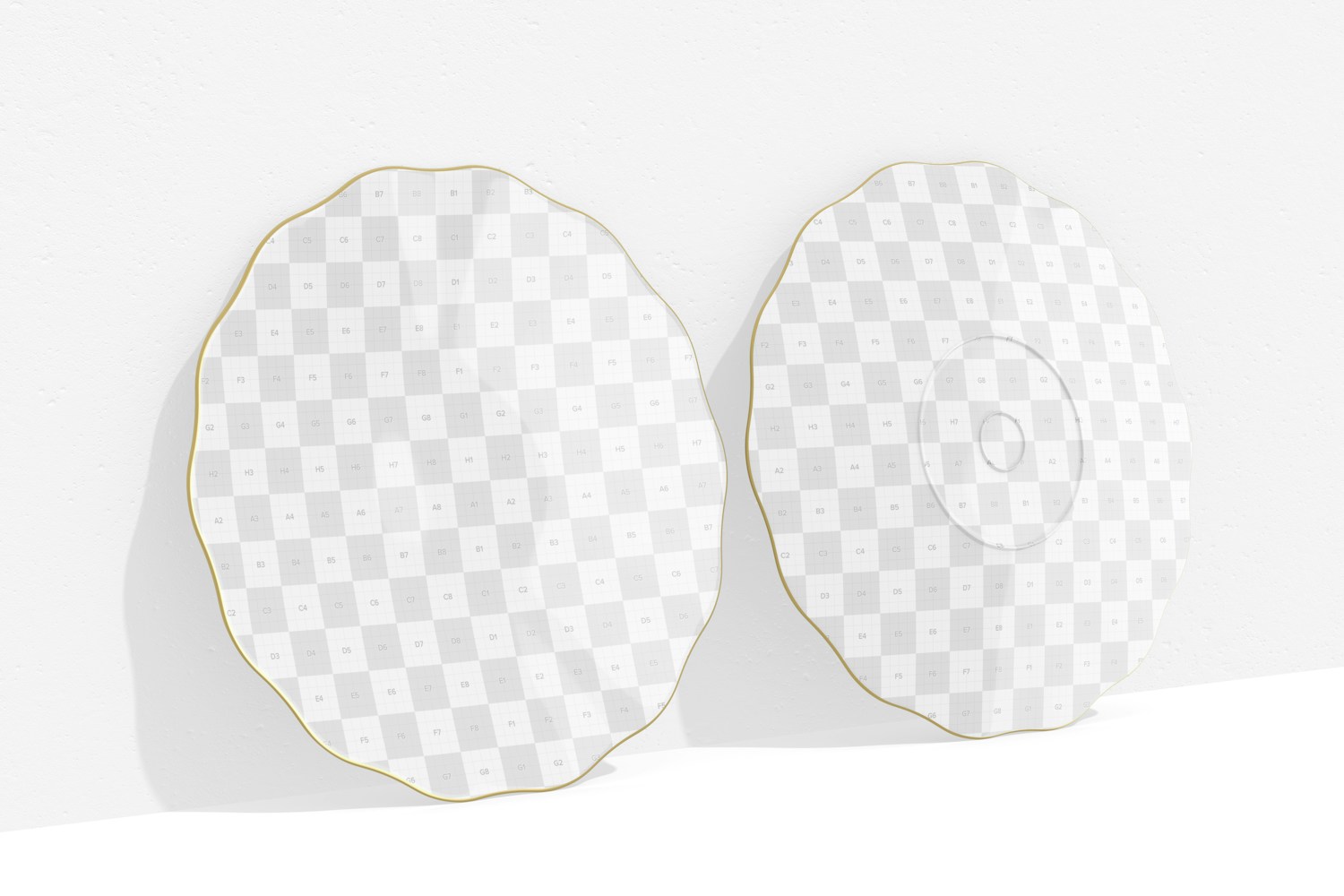 Irregular Flat Ceramic Plate PSD Mockup, Leaned