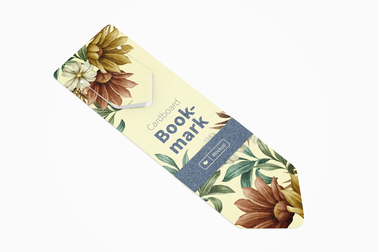 Cardboard Bookmark Mockup, Top View