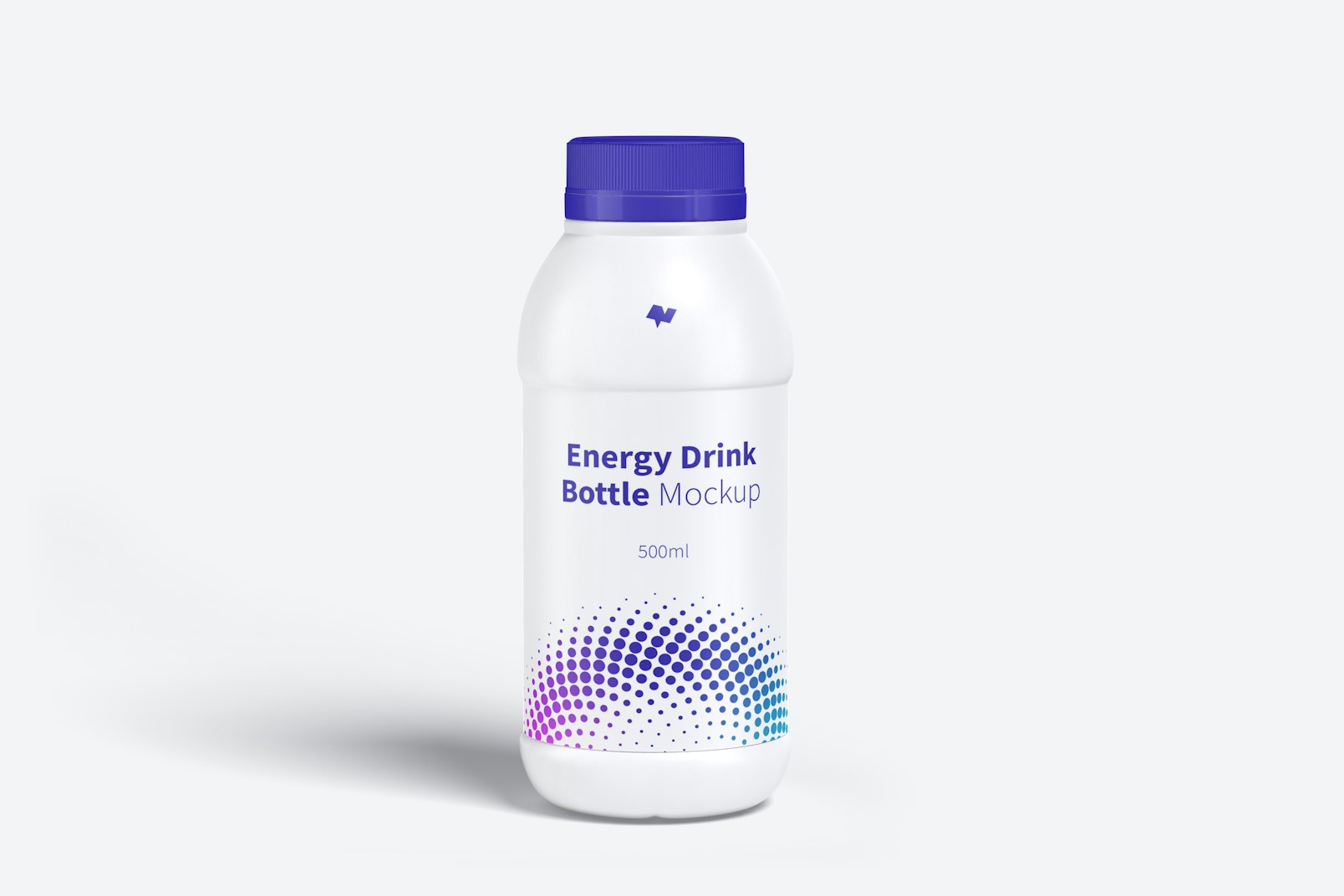 Maqueta de Botellas Plásticas de Bebida Energética, Vista Frontal