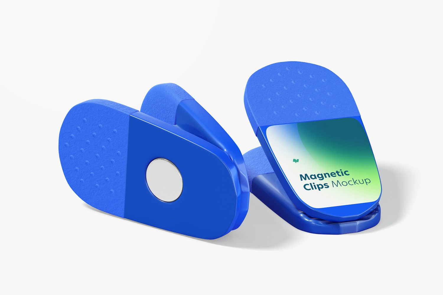 Promotional Magnetic Clips Mockup, Back and Front View