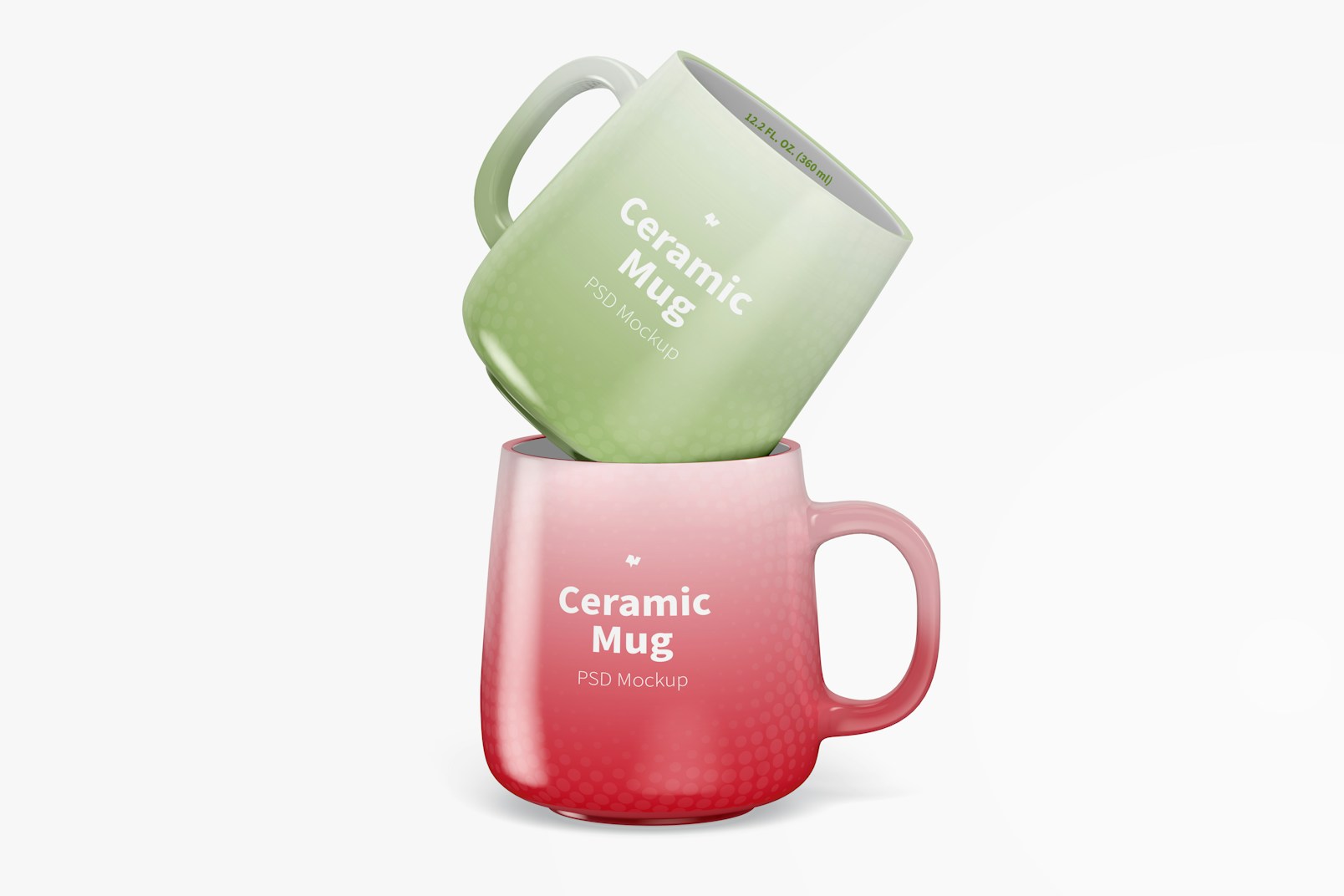12.2 oz Ceramic Mugs Mockup