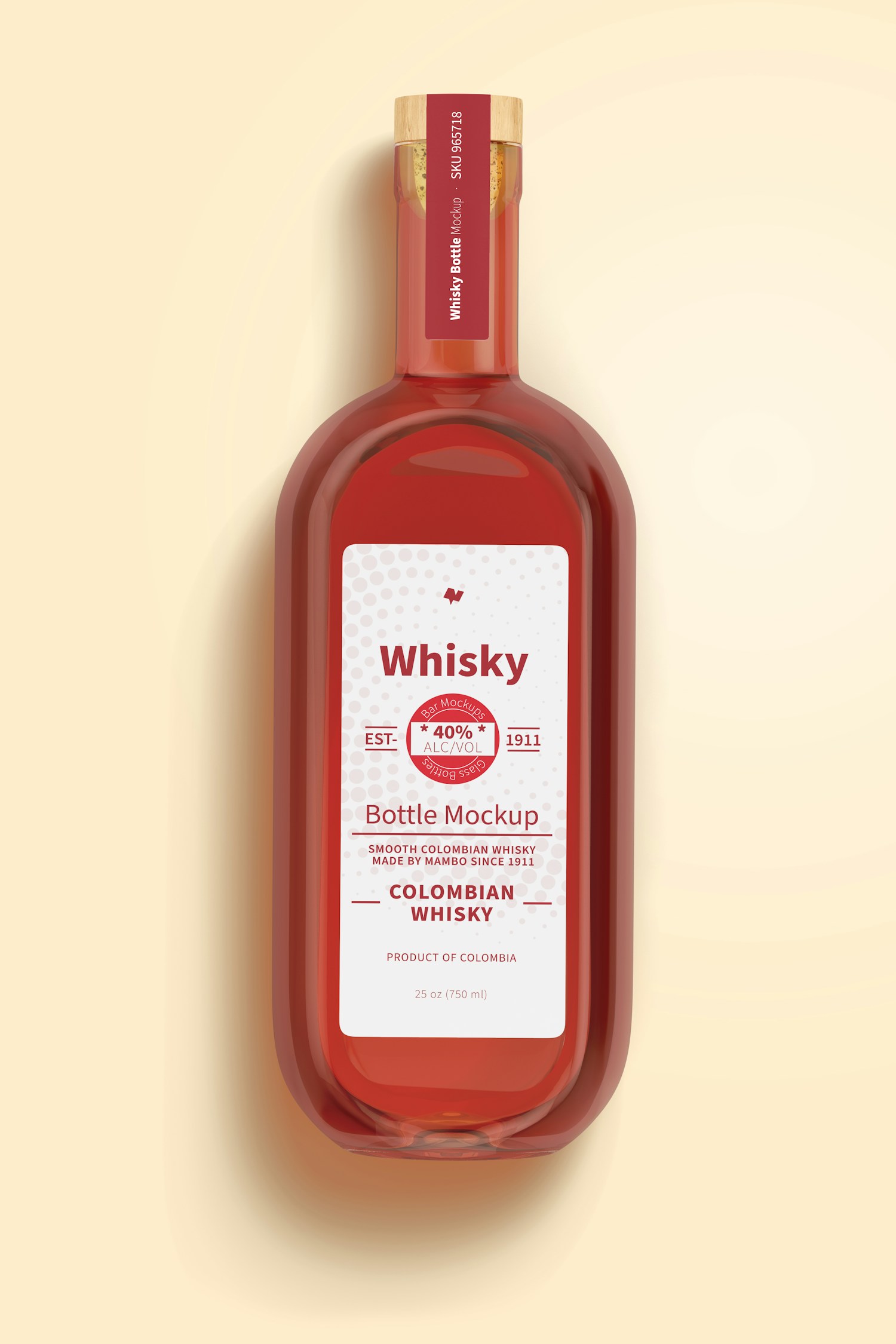 Whisky Bottle Mockup, Top View