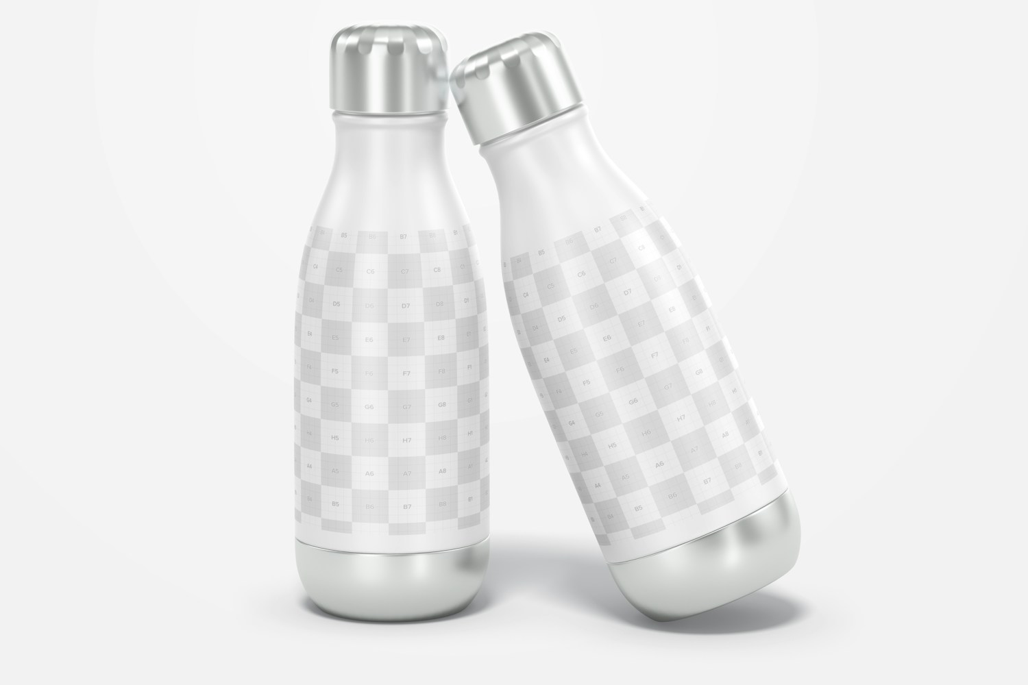 17 oz Metallic Water Bottles Mockup, Front View