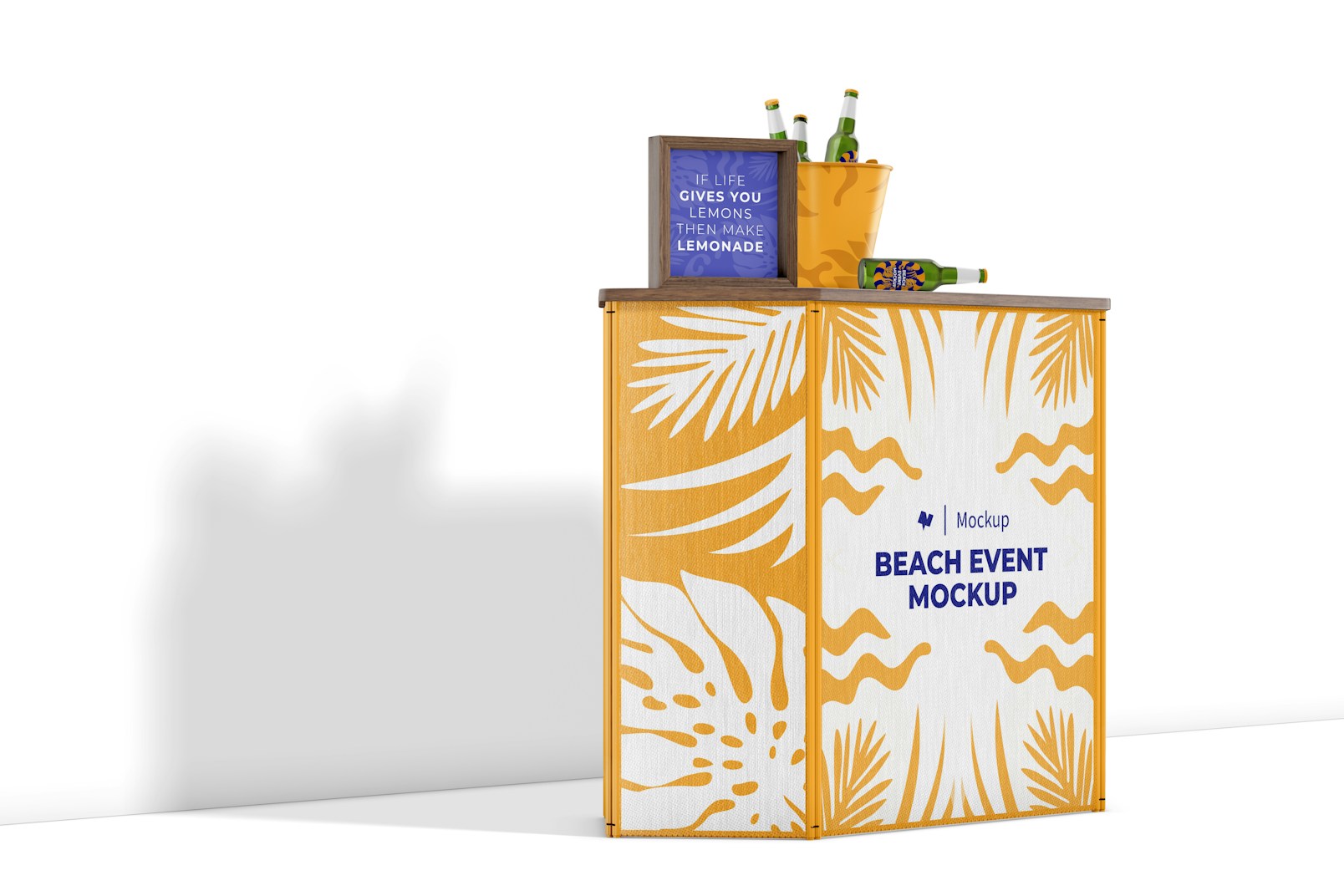 Beach Promotional Stand Mockup, Left View
