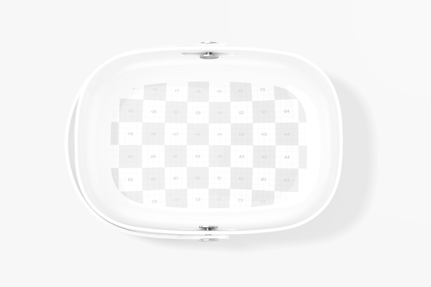 Fruit Bowl with Handle Mockup, Top View