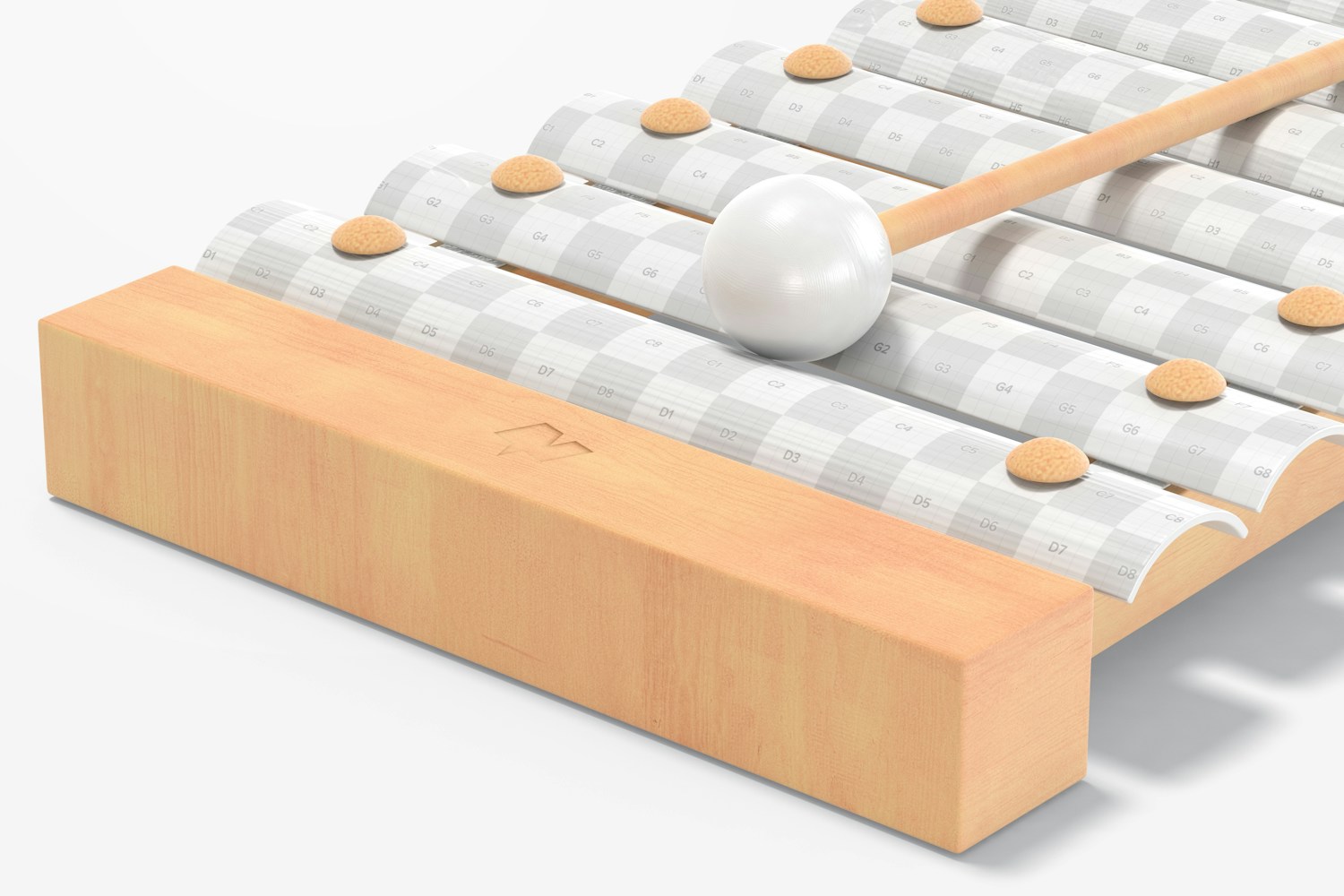 Baby Wooden Xylophone Mockup, Close Up