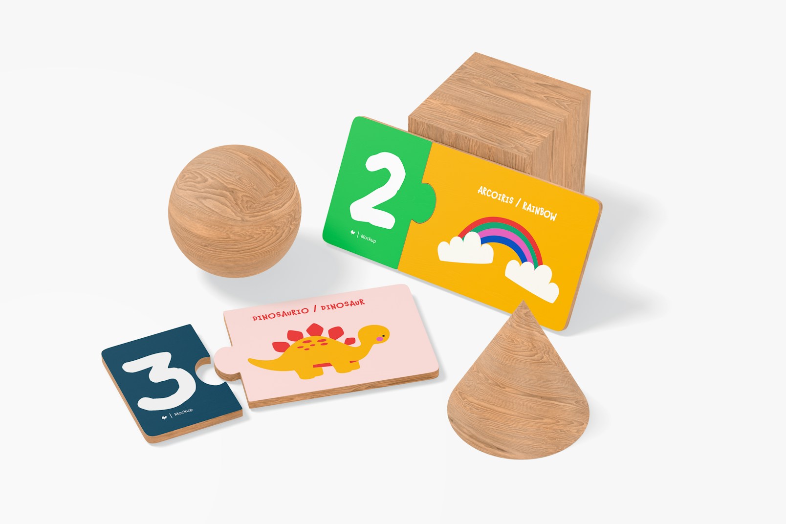 Kids Didactic Cards Mockup