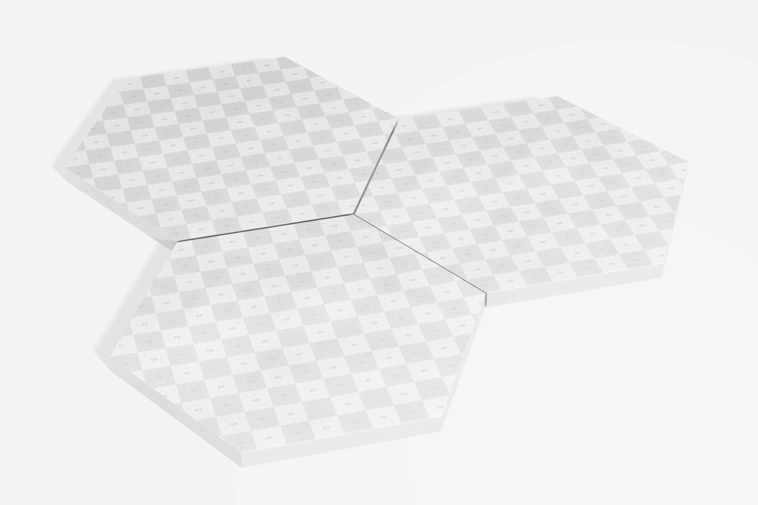 Hexagonal Ceramic Tile Mockup, Right View