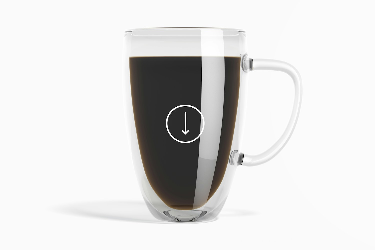 Double Walled Glass Mug Mockup, Front View