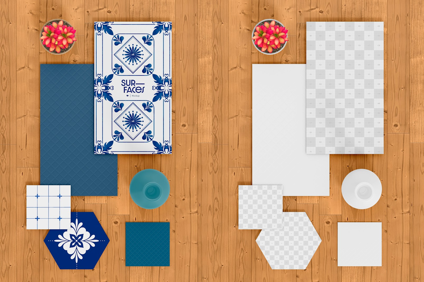 Living Room Mix and Match Mockup, Top View