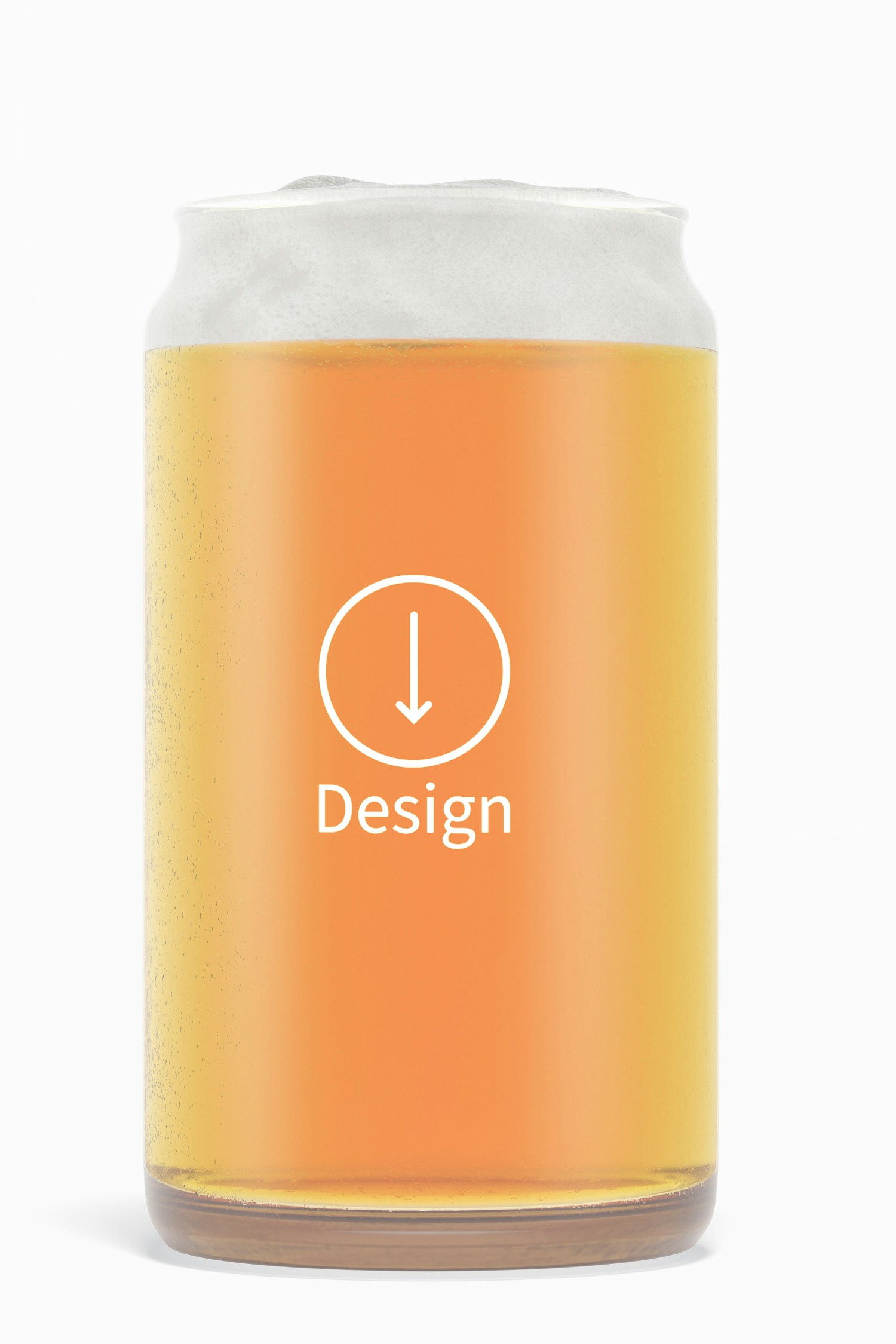 16 oz Glass Beer Cup Mockup, Front View