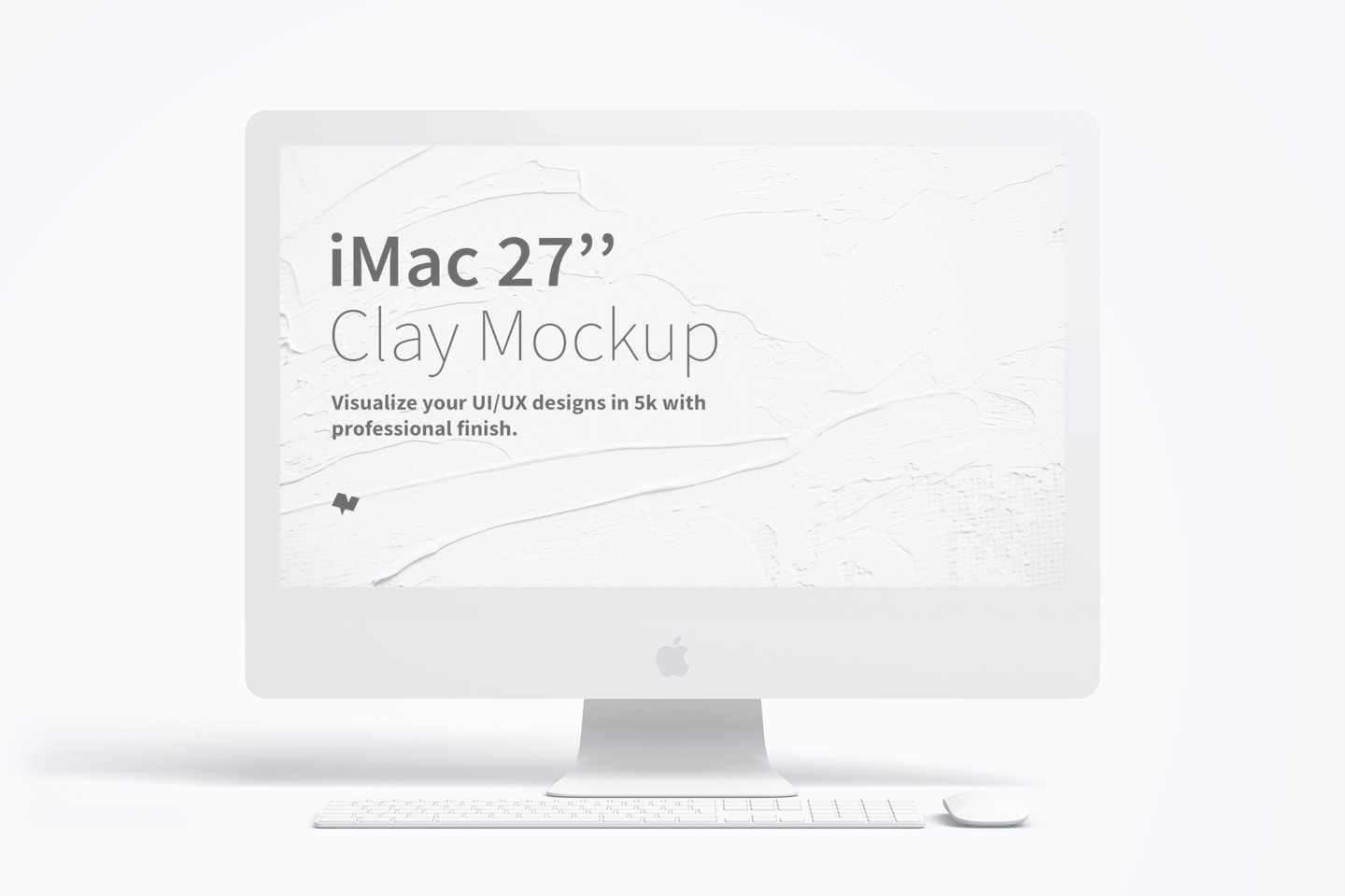 Clay iMac 27” Mockup, Front View