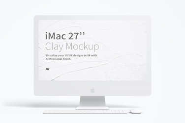 Maqueta de iMac 27” Multicolor, Vista Frontal