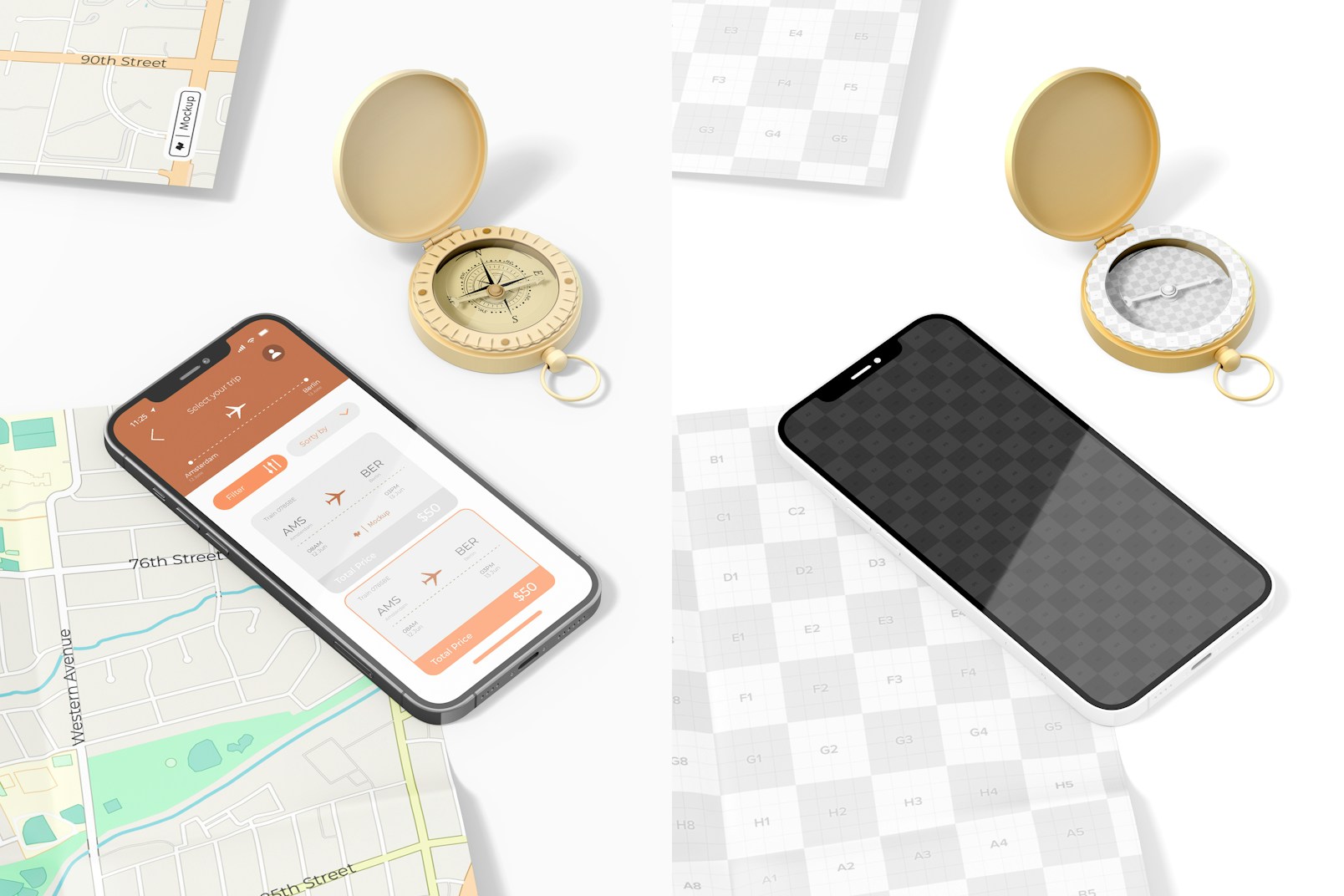Travel Device Mockup, with Map