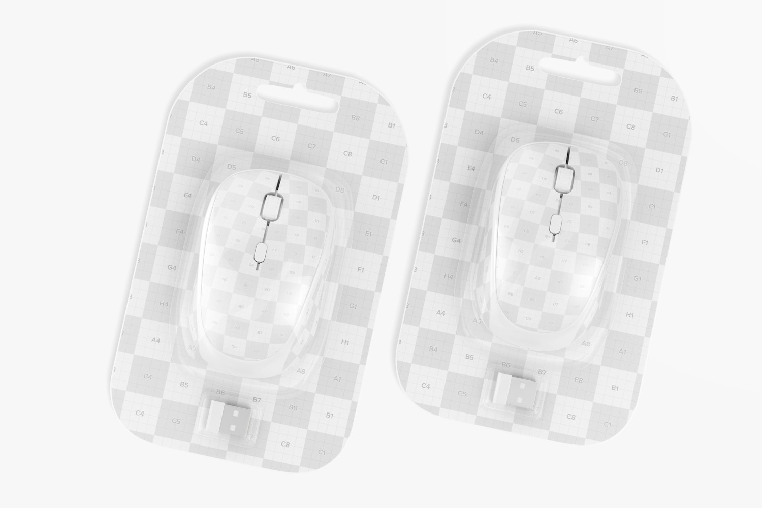 Wireless Mouse Blister Mockup, Top View