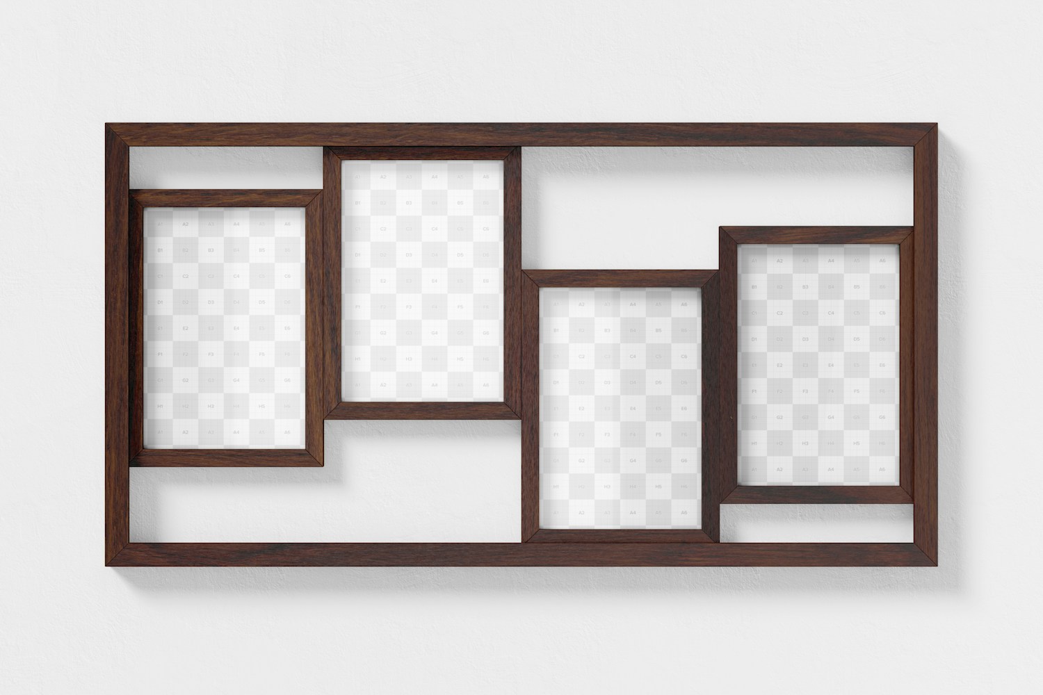 Horizontal Multiple Photo Frame Mockup, Front View