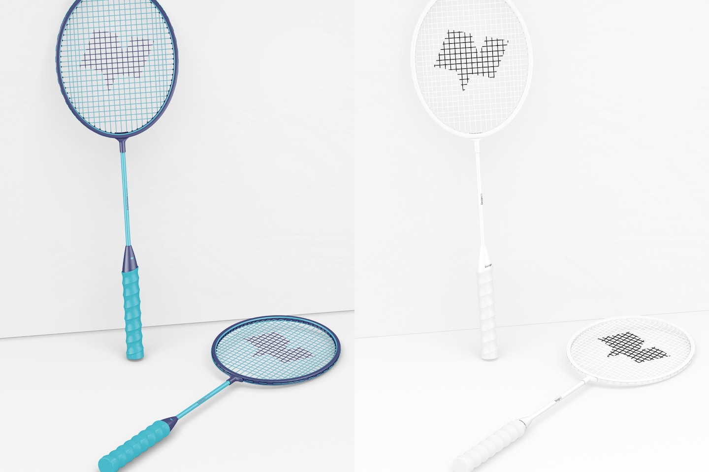 Badminton Racket Mockup, Leaned