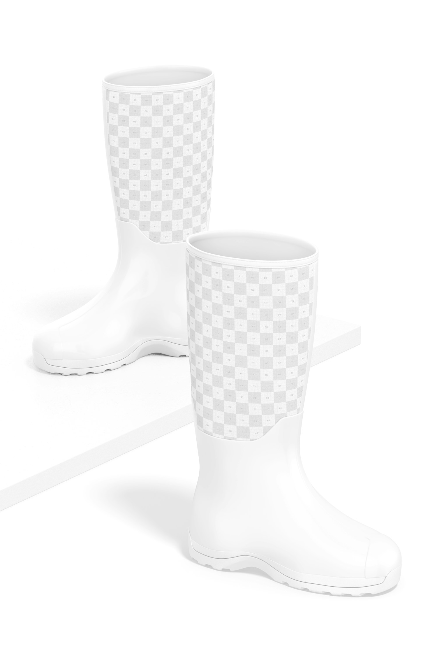 Rubber Boots Mockup, Perspective View