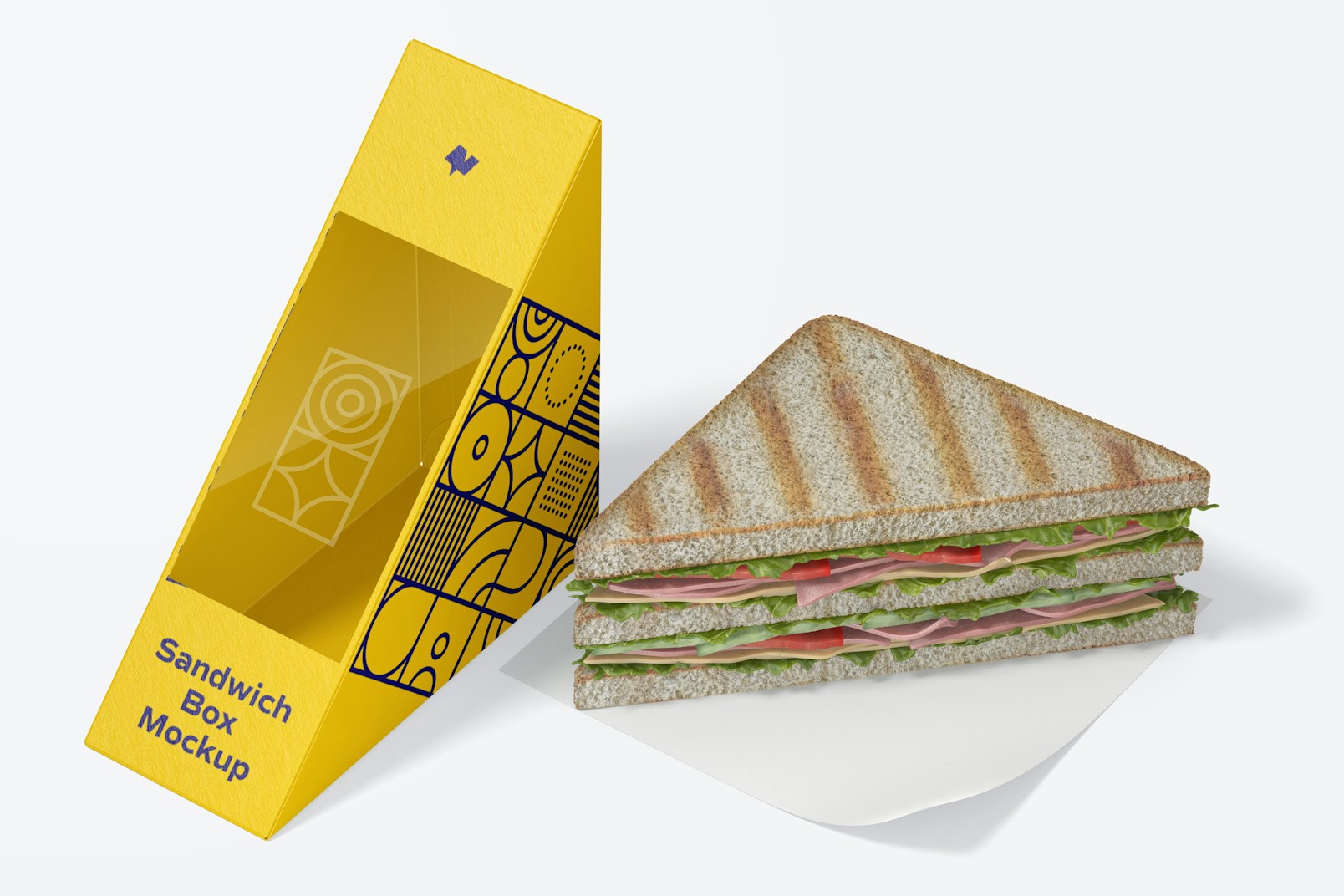 Maqueta de Caja de Sandwich, Vista de Lado Izquierdo
