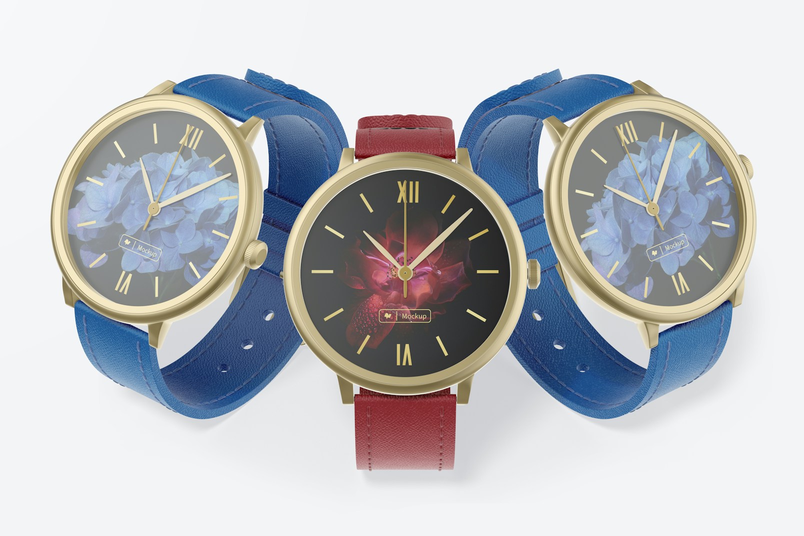 Woman Watches with Leather Band Mockup