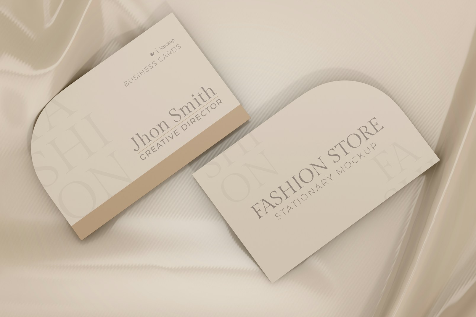 Store Business Cards Mockup, Top View