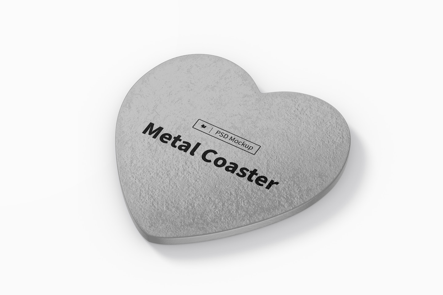Heart Metal Coaster Mockup