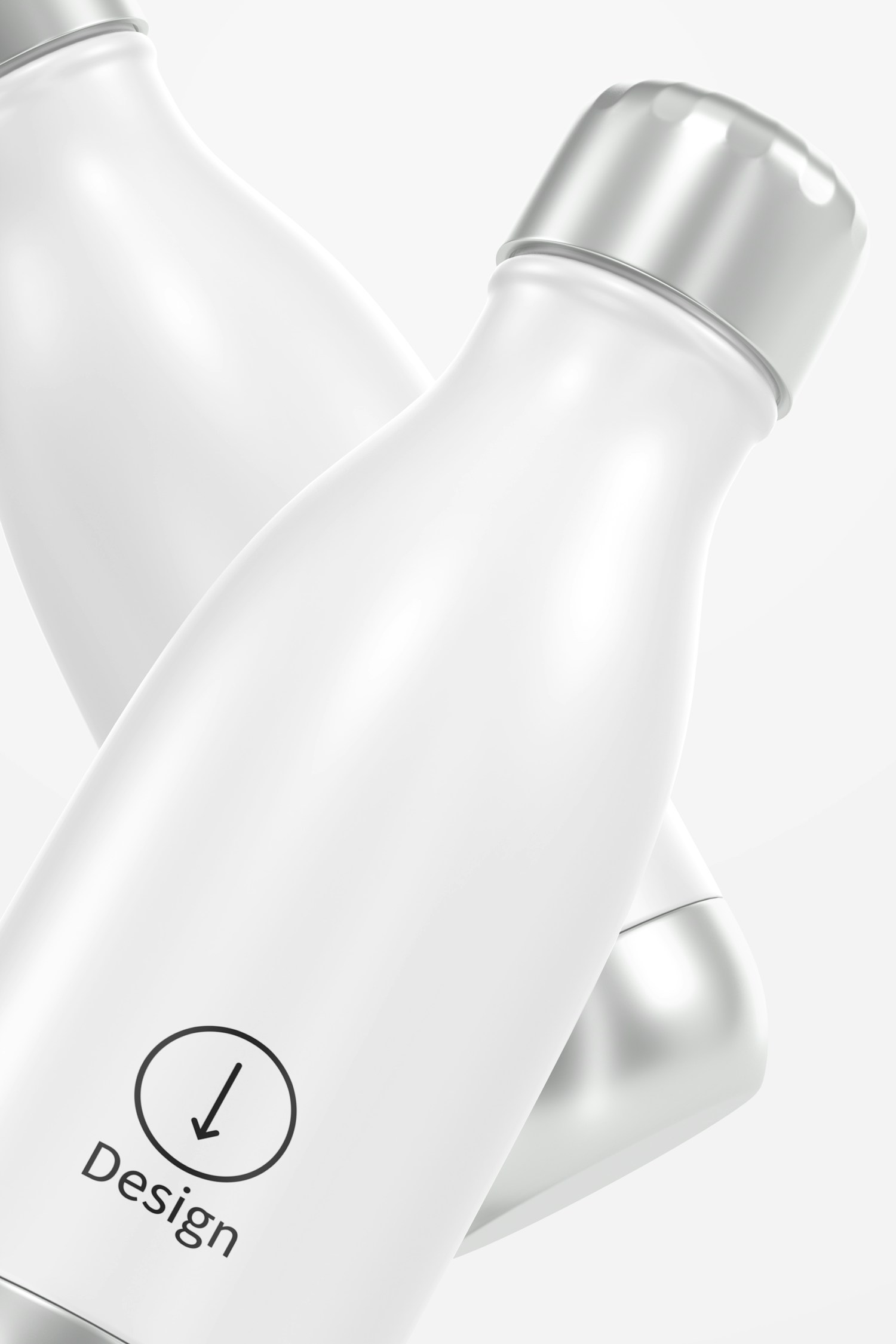 17 oz Metallic Water Bottle Mockup, Close Up