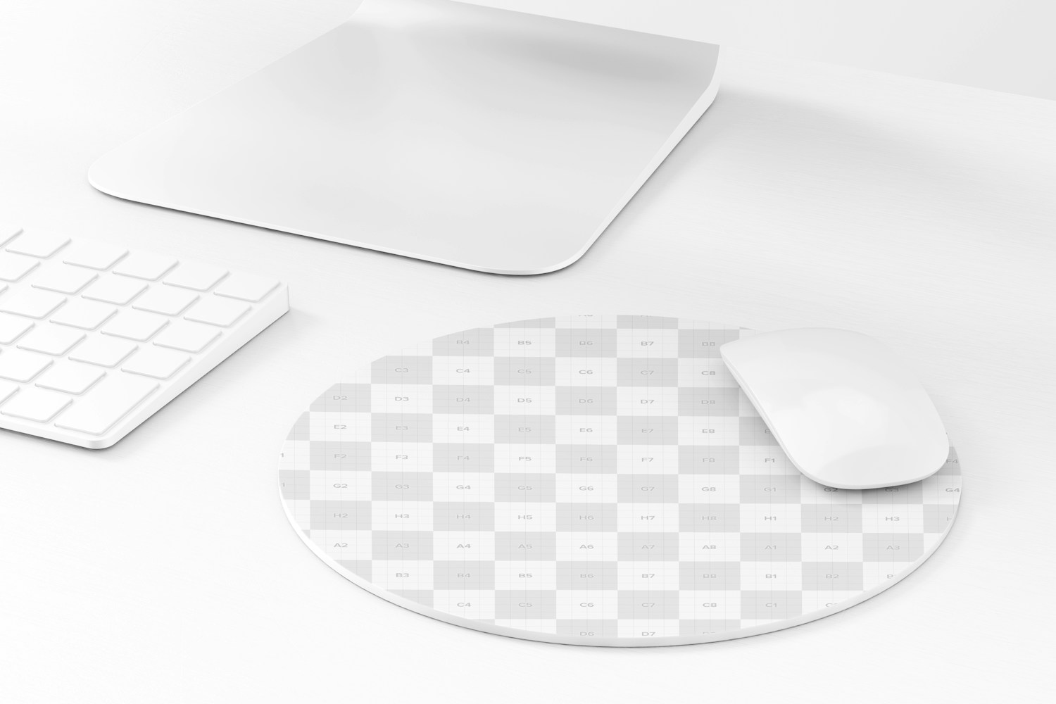 Round Silicone Mouse Pad Mockup, Perspective