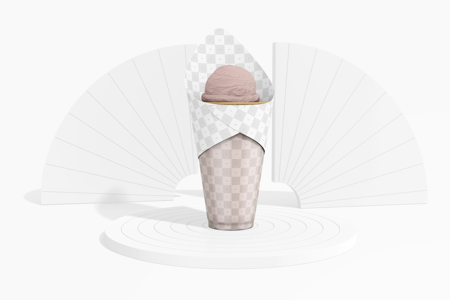 Cup for Ice Cream Mockup, on Podium
