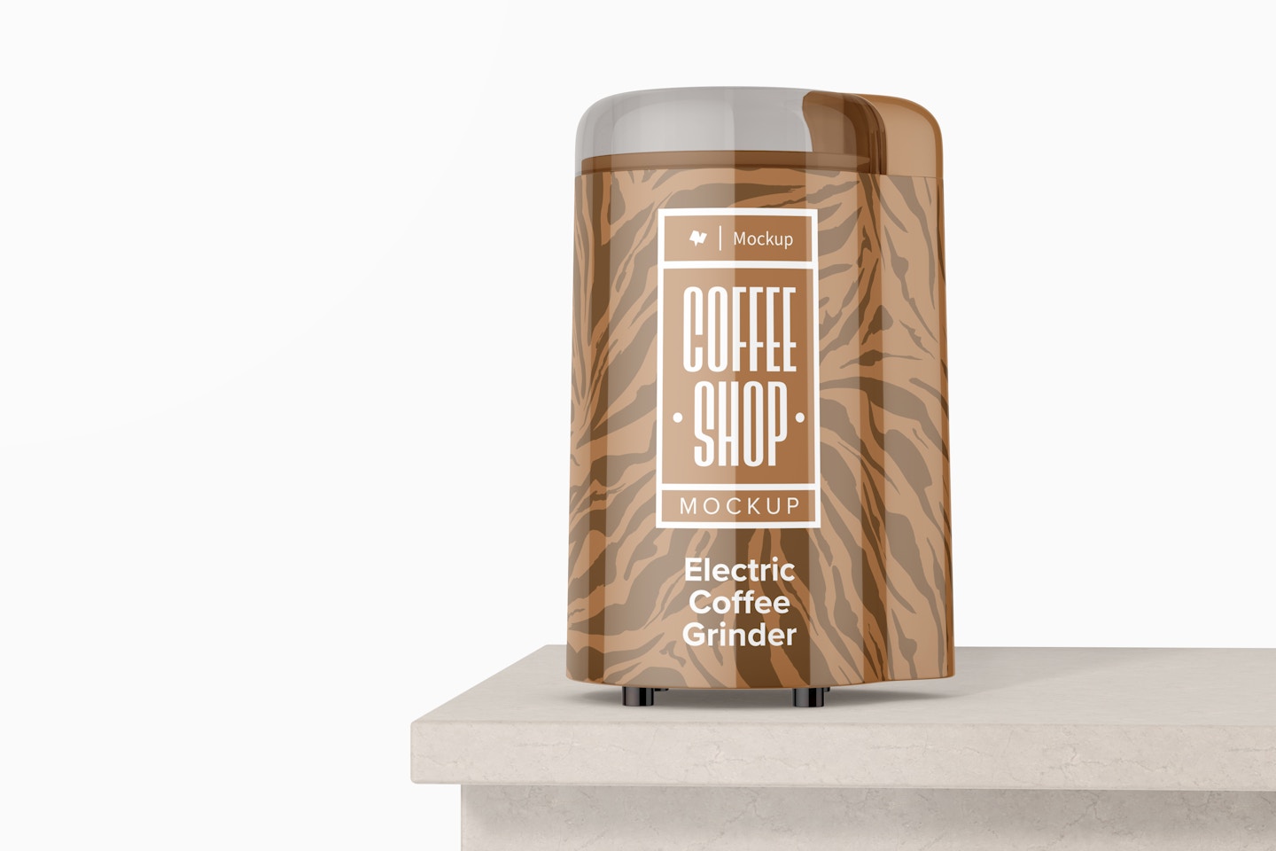 Electric Coffee Grinder Mockup, on Surface