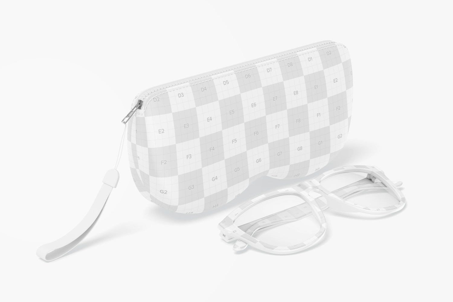 Silicone Eyeglasses Case with Handle Mockup, Side View