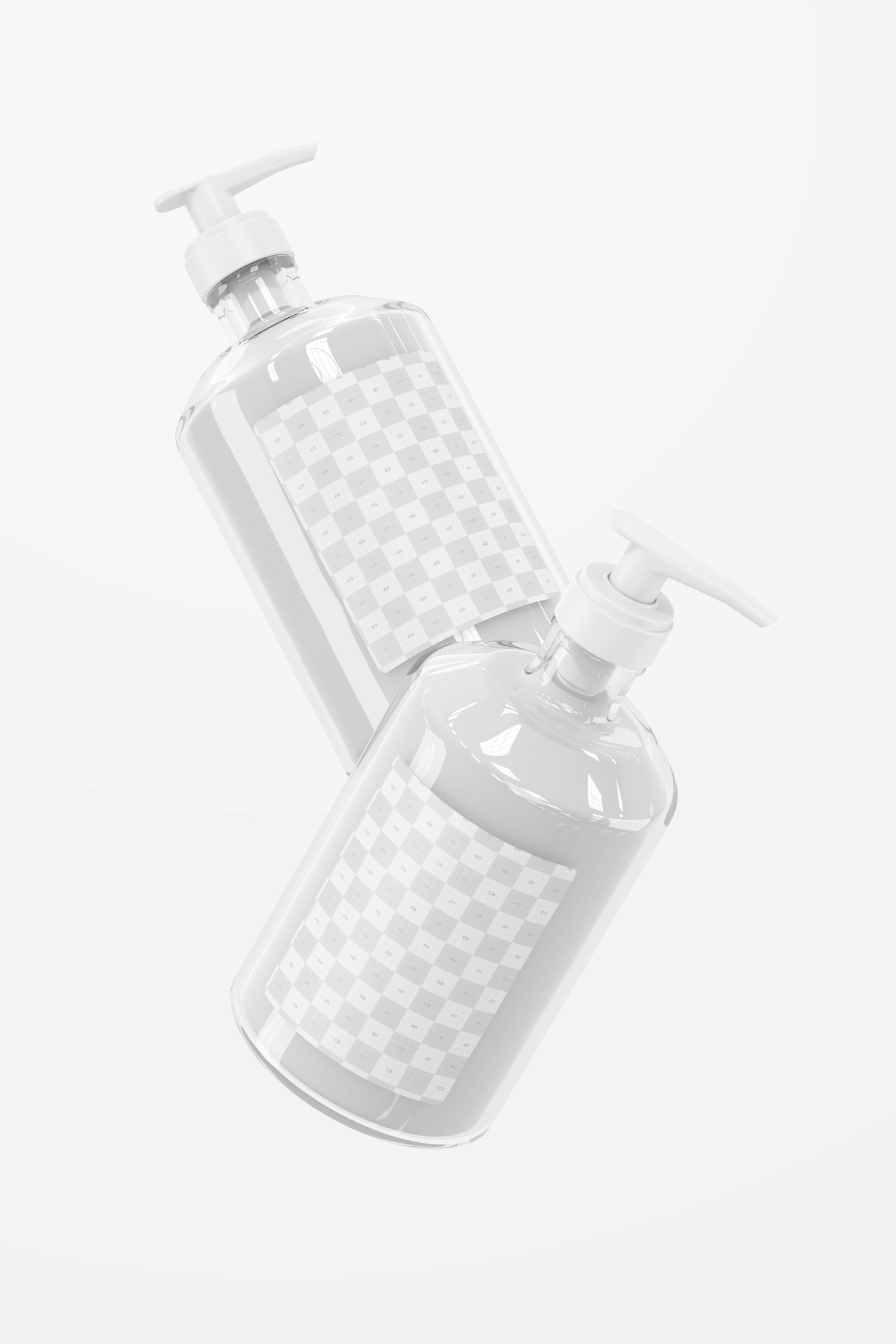 500 ml Hand Lotion Bottle Mockup, Falling 500 ml Hand Lotion Bottle Mockup, Falling