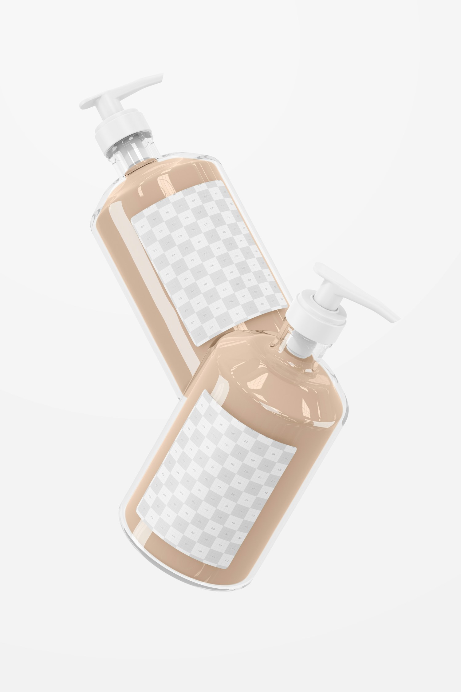 500 ml Hand Lotion Bottle Mockup, Falling 500 ml Hand Lotion Bottle Mockup, Falling