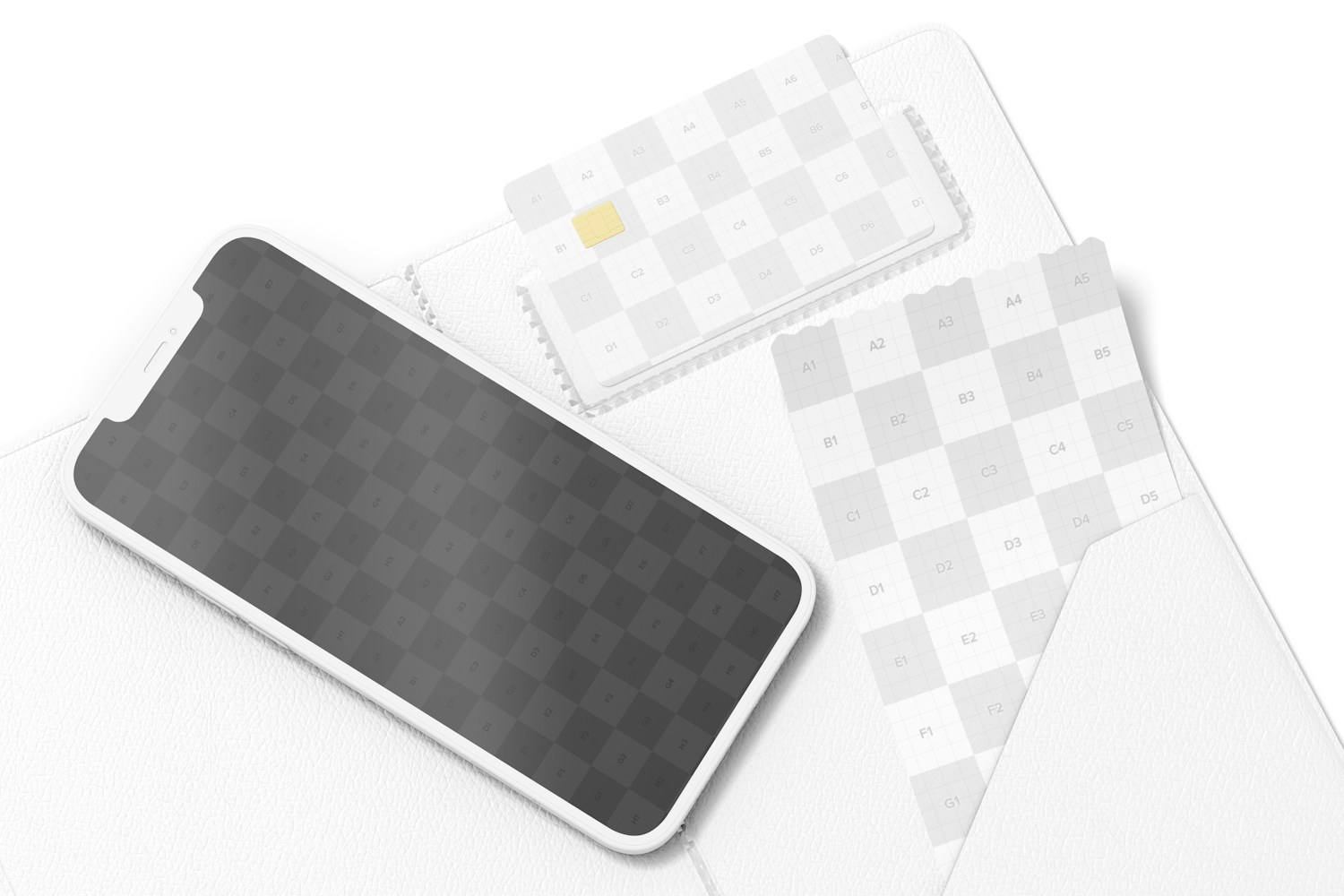 Smartphone with Credit Card Mockup, Left View