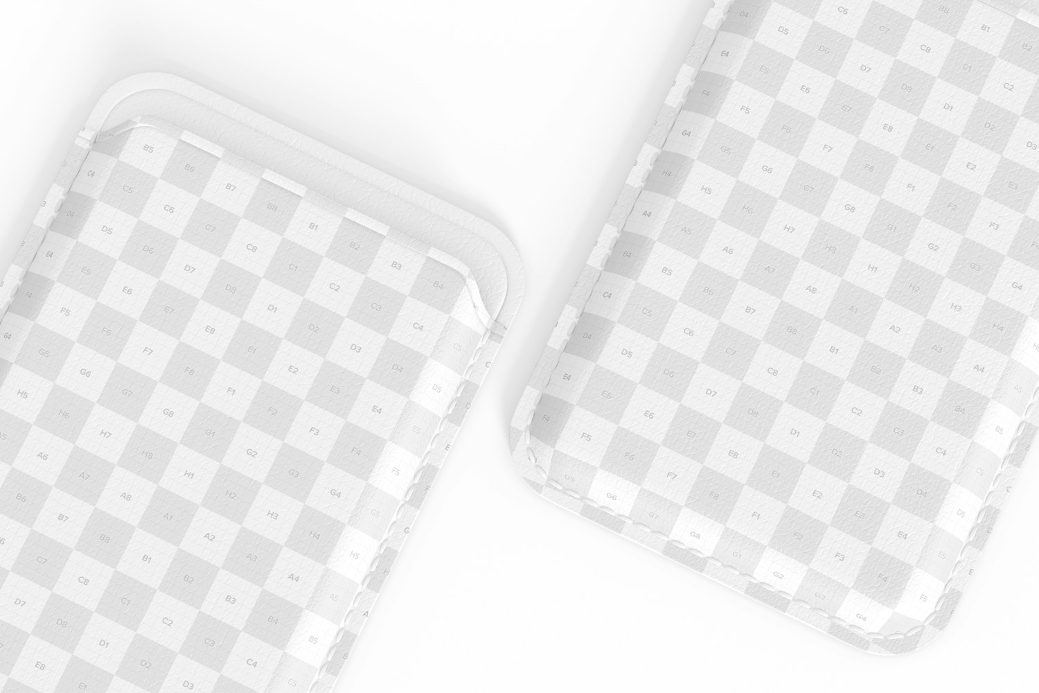 Leather Card Holder for Smartphone Mockup, Close Up Leather Card Holder for Smartphone Mockup, Close Up